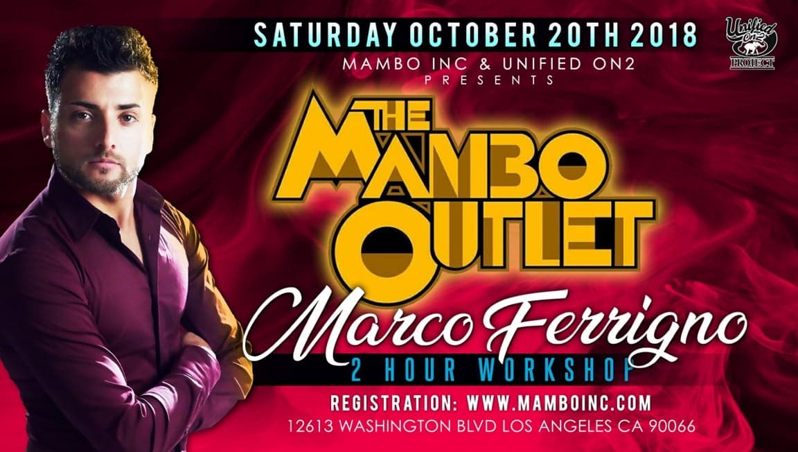 Marco Ferrigno – 2-Hour Afro-Latin/Salsa/Mambo Workshop – October 20, 2018