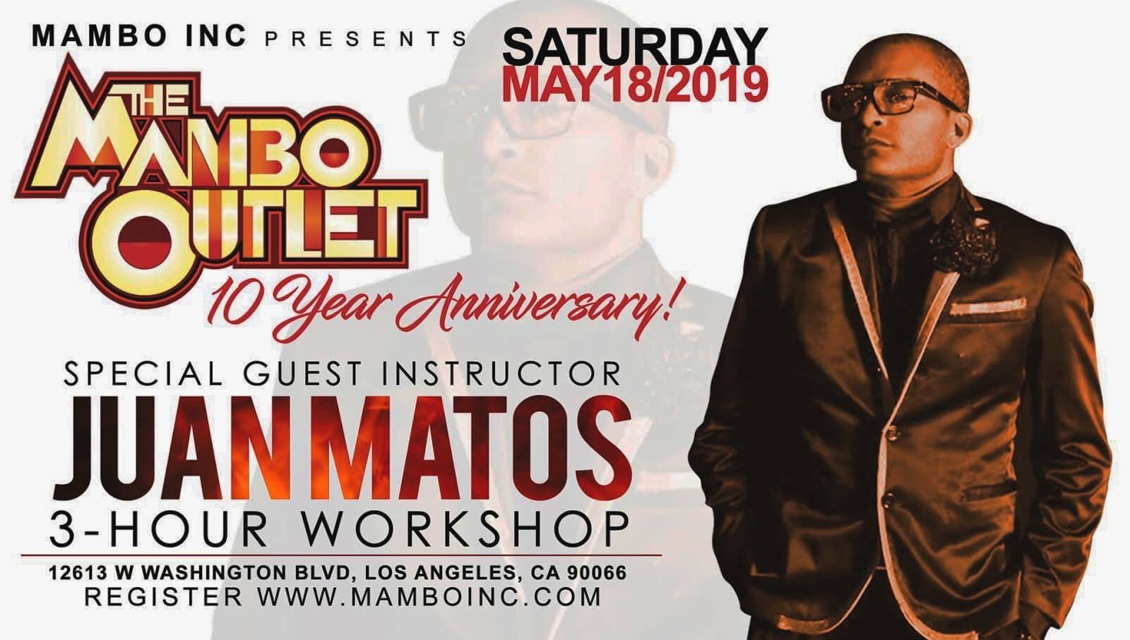 The Mambo Outlet 10 Year Anniversary – Juan Matos – 3-Hour Workshop – Saturday, May 18th