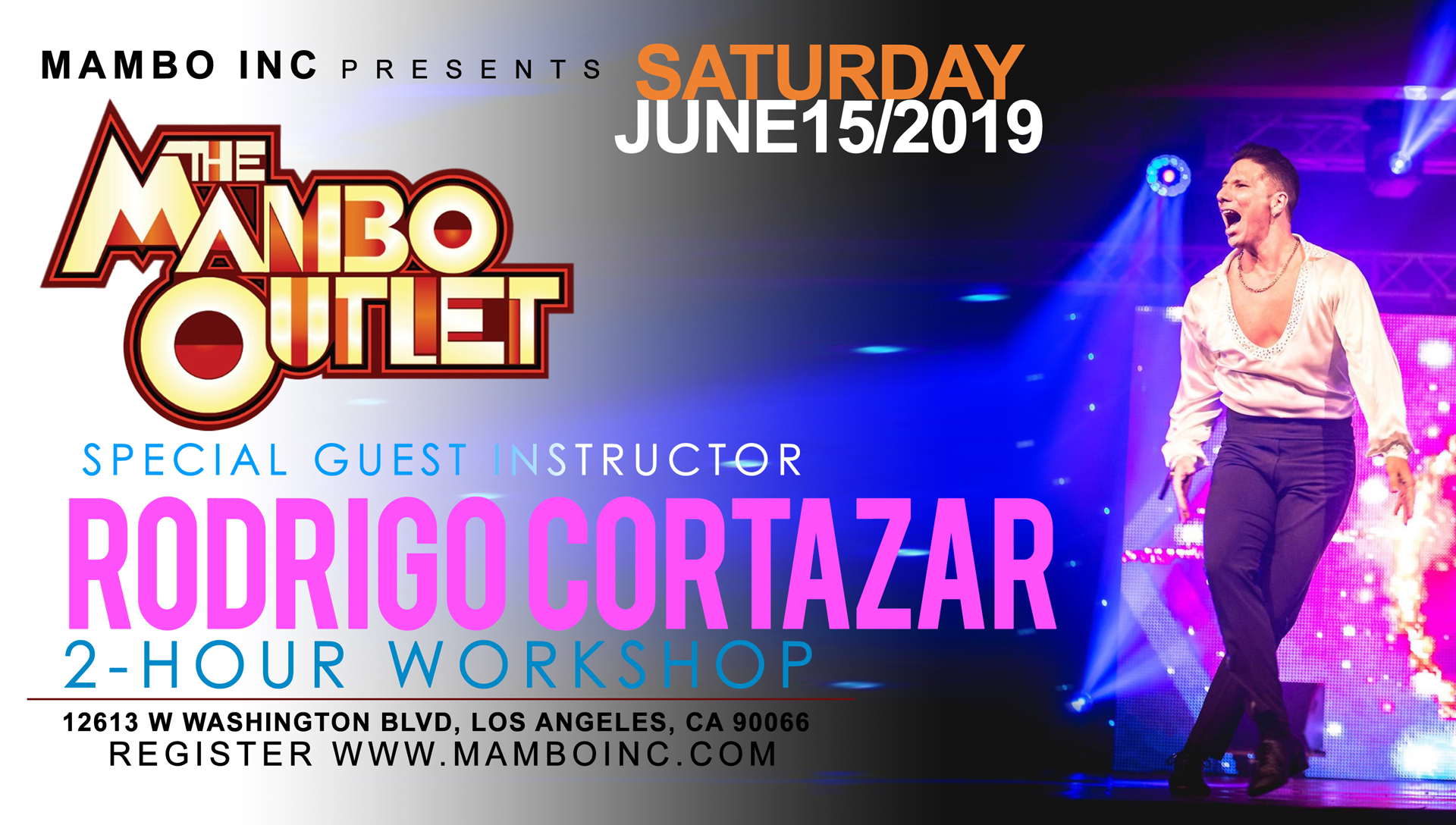 Rodrigo Cortazar – 2-Hour Salsa/Mambo Workshop – June 15, 2019